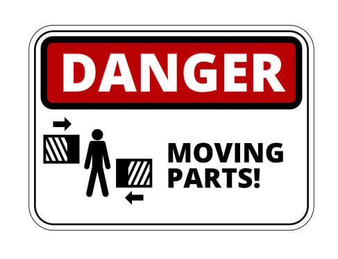 Autocolante Impresso - Danger - Moving Parts