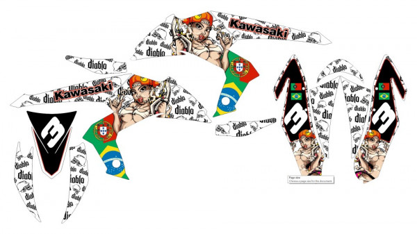 Kit Autocolantes Para Kawasaki KFX 450