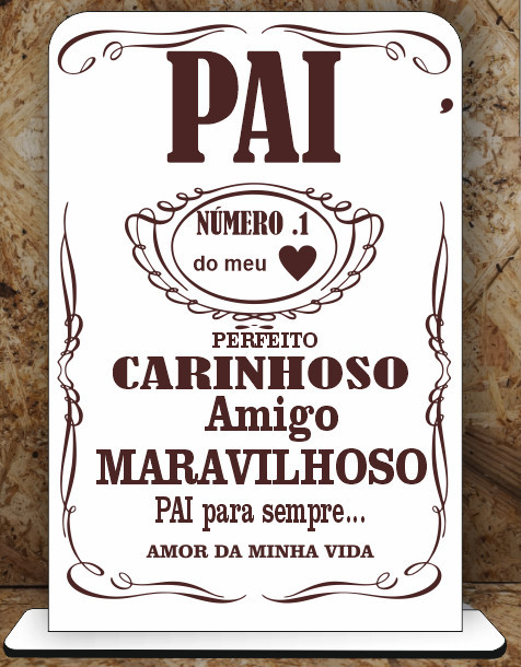 Moldura em MDF - Pai nº 1 do meu coração