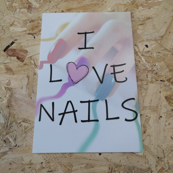 Placa Decorativa em PVC - I love nails