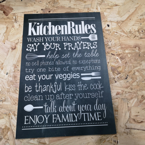 Placa Decorativa em PVC - Kitchen Rules
