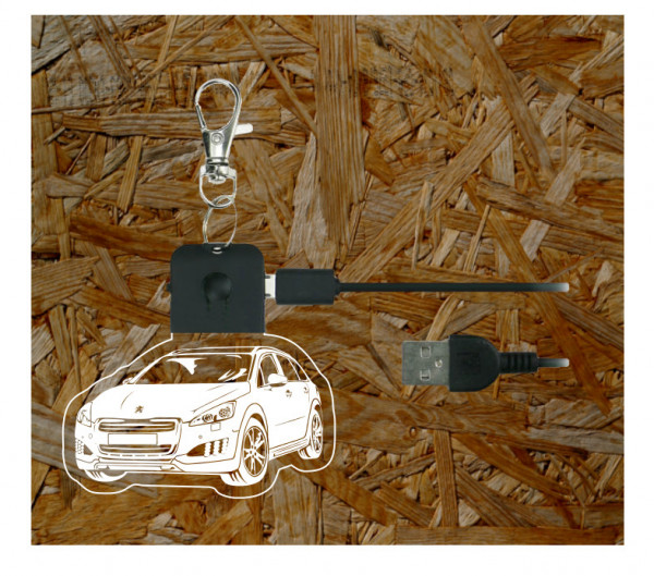 Porta-chaves com iluminação Multicor (RGB) com Peugeot 508 RXH