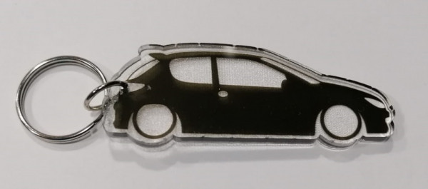 Porta Chaves de Acrílico com silhueta de Peugeot 206