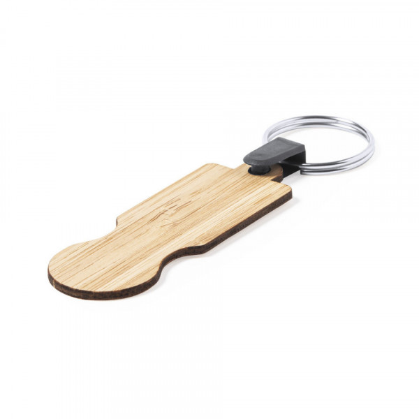 Porta-chaves em bambu - para carrinho de compras