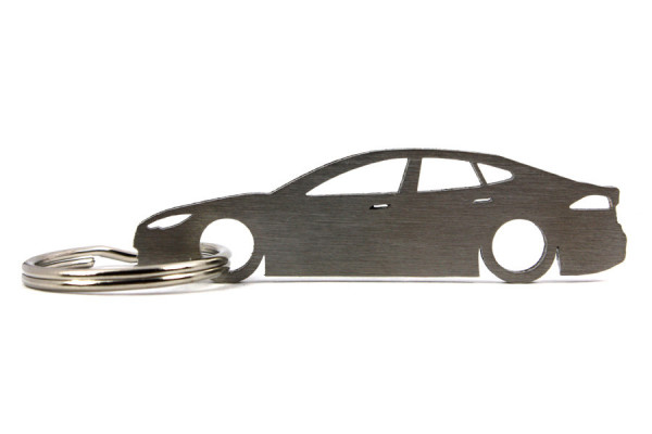 Porta Chaves em inox com silhueta com Tesla Model S