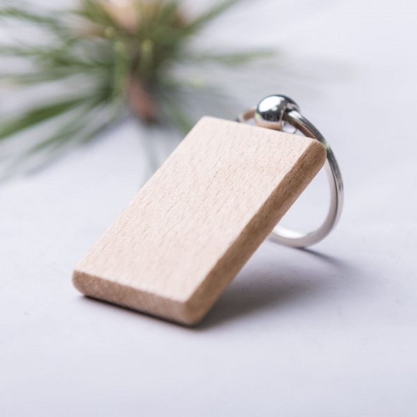 Porta-chaves em madeira de faia - Rectângulo