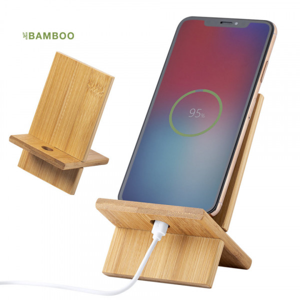 Suporte de telemóvel em Bambu