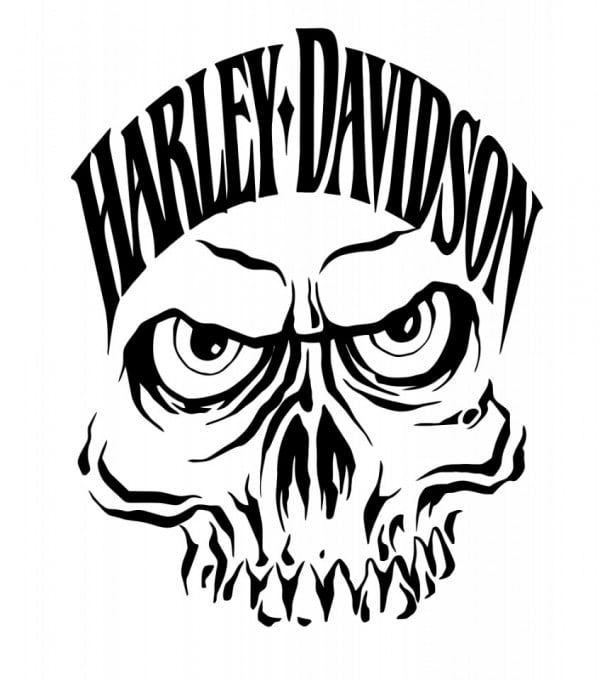 Autocolante com Harley Davison caveira