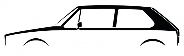 Autocolante com Volkswagen Golf Mk1 3 portas