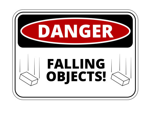 Autocolante Impresso - Danger - FALLING OBJECTS