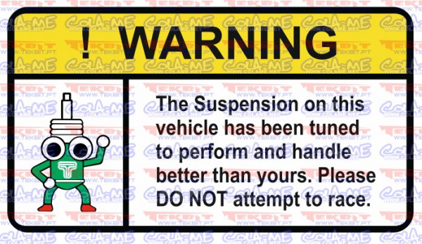 Autocolante Impresso - Warning - Suspension