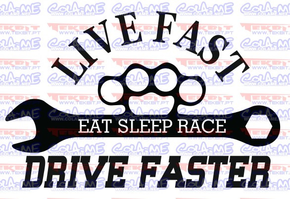 Autocolante - Live fast, drive faster
