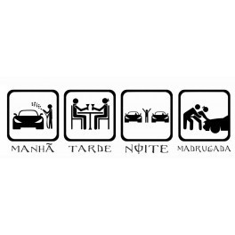 Autocolante - Manhã Tarde Noite Madrugada - 2