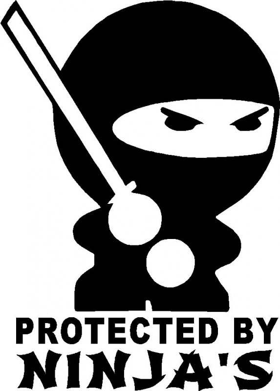 Autocolante - Protected By Ninjas