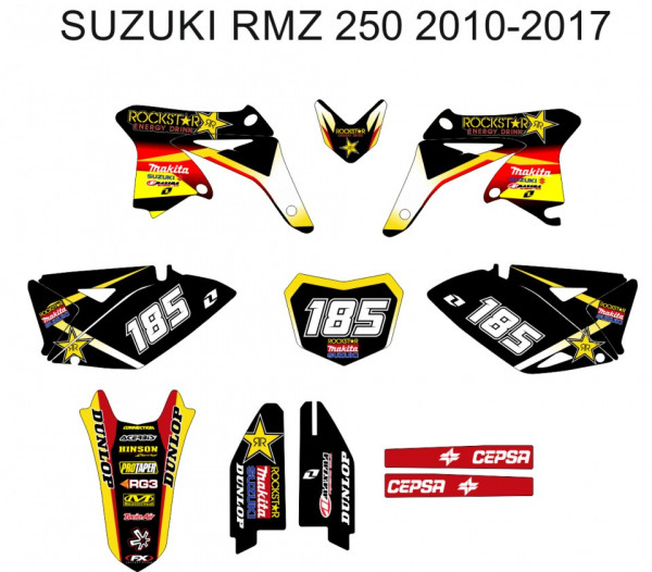 Kit de Autocolantes Para Moto - Suzuki RMZ 250 10-17