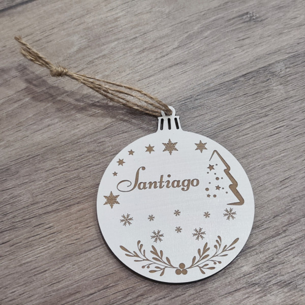 Ornamento / "bola" para árvore de Natal com frase / Nome