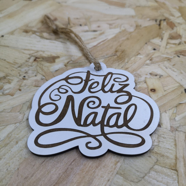 Ornamento para árvore de Natal em MDF - Feliz Natal