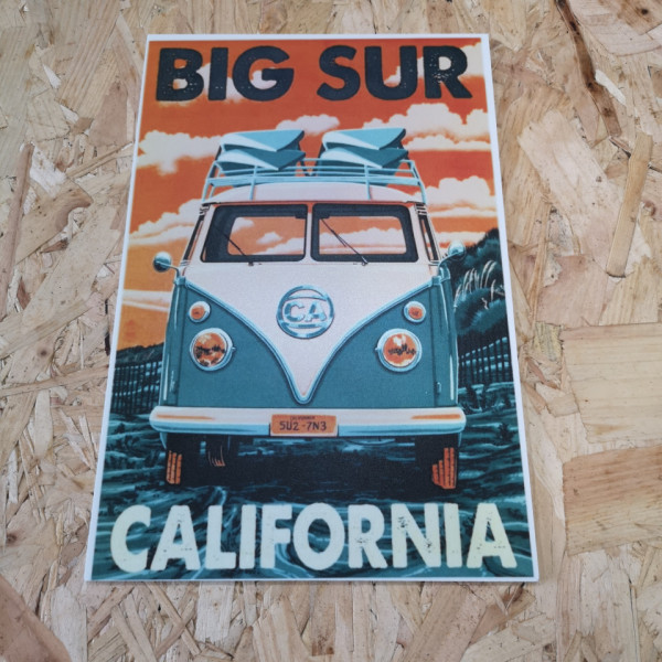 Placa Decorativa em PVC - Vw Pão de forma Big Sur California