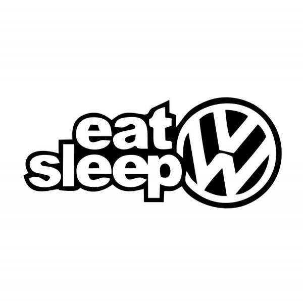 Autocolante com Eat Sleep VW