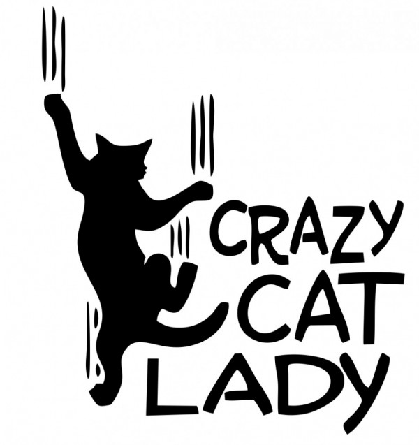 Autocolante  - crazy cat lady