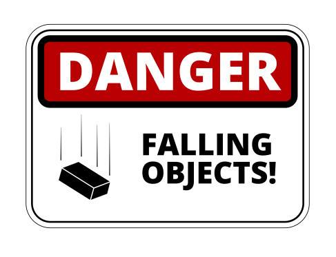 Autocolante Impresso - Danger - FALLING OBJECTS