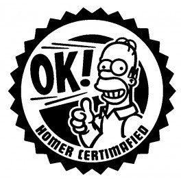 Autocolante - OK! Homer Certimafied