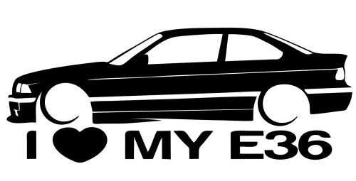 Autocolante para I love BMW E36