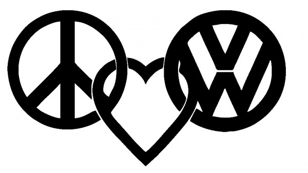 Autocolante - Peace Love VW