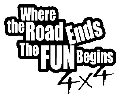 Autocolante - Where the road ends the fun begins - 4x4