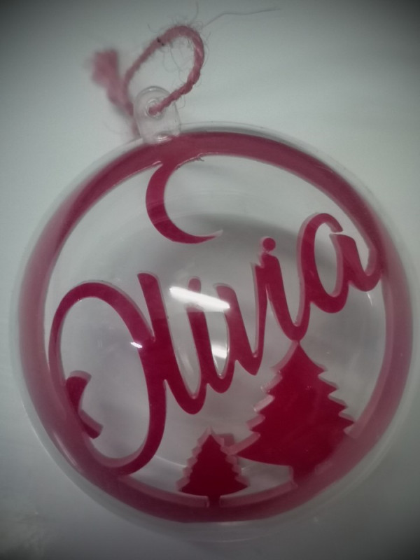 Bola para árvore de Natal - 8cm - Com nome
