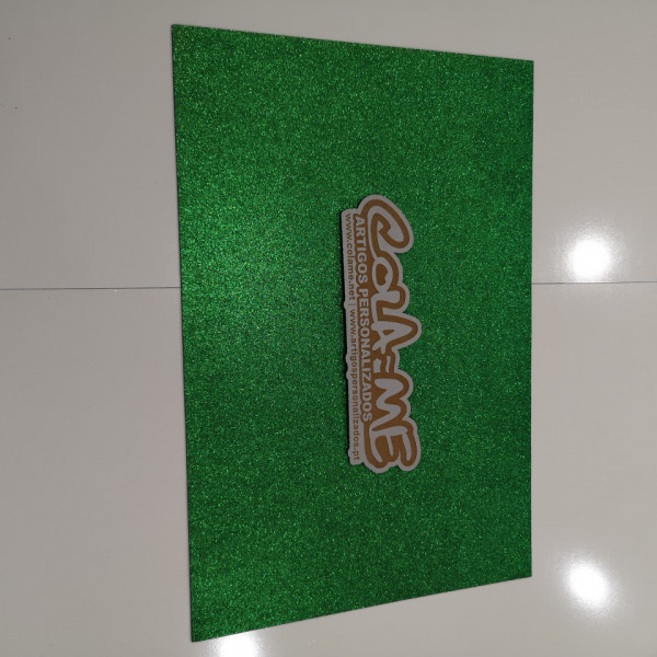 Folha de EVA com glitter - 60x40cm - Verde Escuro