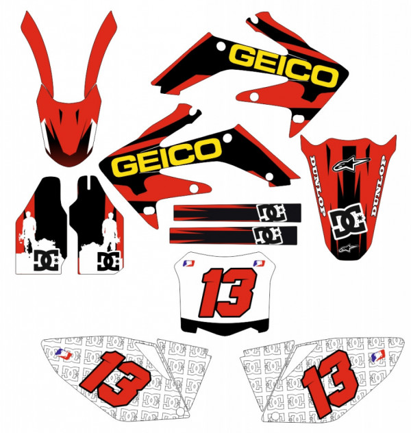Kit Autocolantes Para HONDA CRF 250 04-09