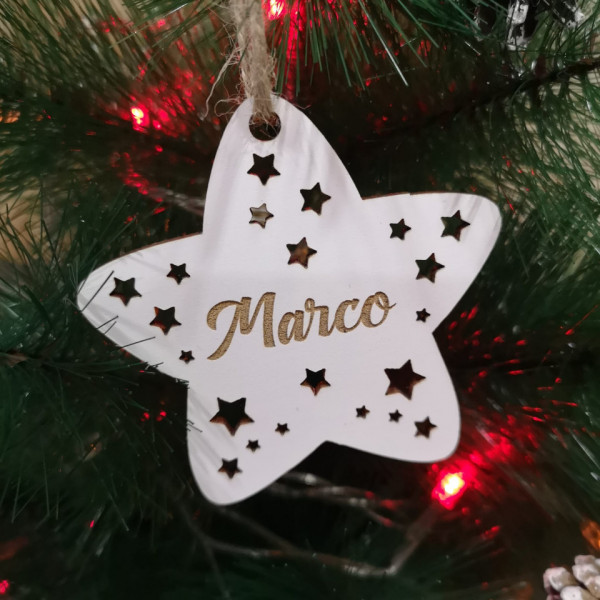 Ornamento / Estrela para árvore de Natal com frase - Estrelas