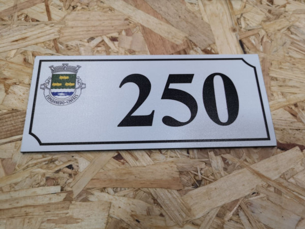 Placa alumínio - Freguesia + Número de Porta