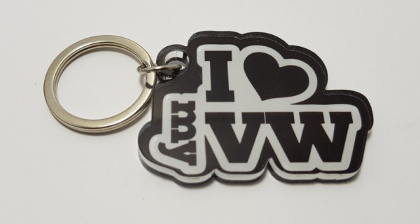 Porta chaves em acrílico com I Love My VW