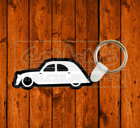 Porta chaves em acrílico preto - Citroen 2cv
