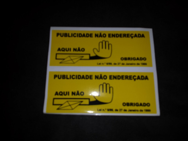 Publicidade não enderessada - Aqui não