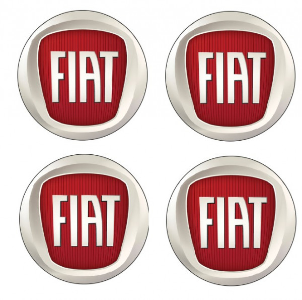4 Autocolantes Para Centros de Jantes com Fiat