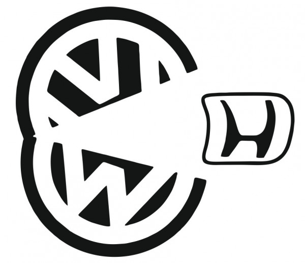 Autocolante com VW Pacman