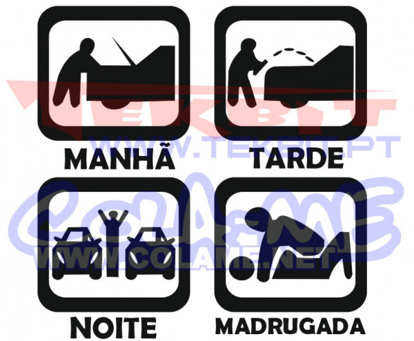 Autocolante - Manhã Tarde Noite Madrugada 2