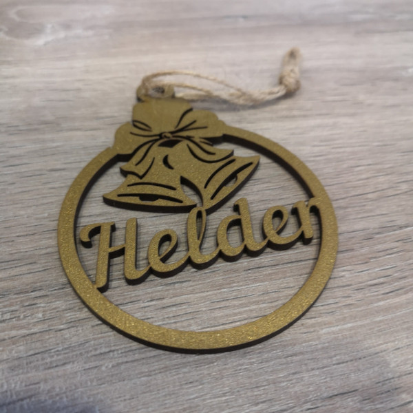 "Bola" para árvore de Natal com nome - MDF