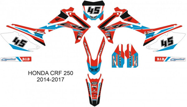 Kit Autocolantes Para HONDA CRF 250 14-17