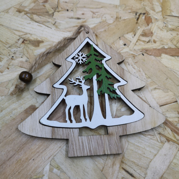 Ornamento para árvore de Natal em MDF - Árvore