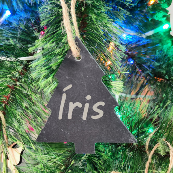 Ornamento / Pinheirinho em Ardósia - Nome Personalizado