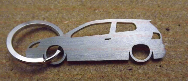 Porta Chaves de inox com silhueta de  Volkswagen Golf V