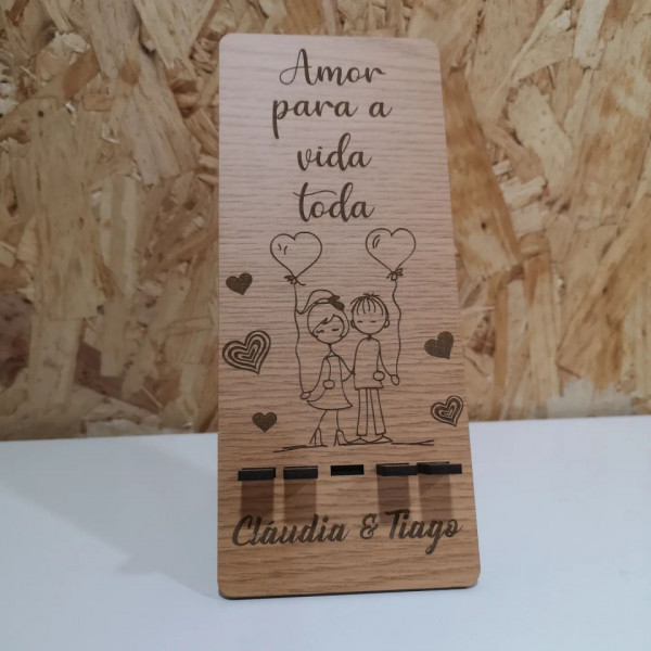 Suporte de telemóvel em MDF - O meu pai é o meu melhor amigo