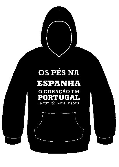 Sweatshirt com capuz - Os pés na Espanha o coração em Portugal, amor de uma nação