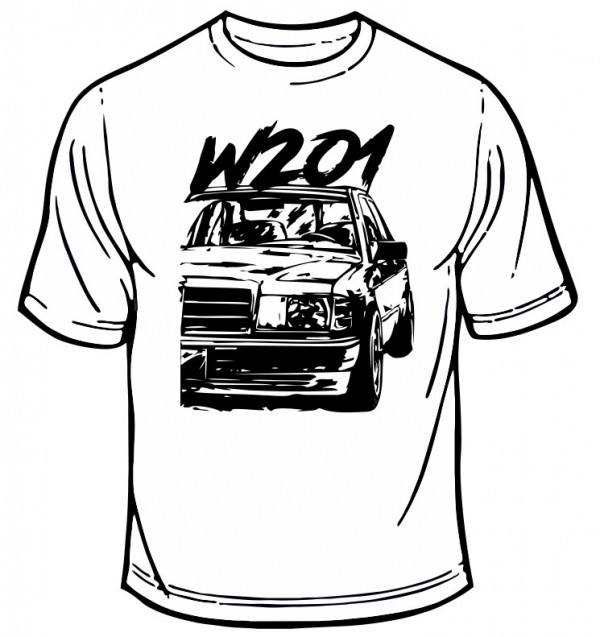 T-shirt com Mercedes 190 - W201