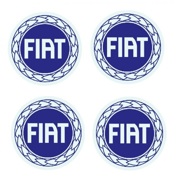 4 Autocolantes Para Centros de Jantes com Fiat