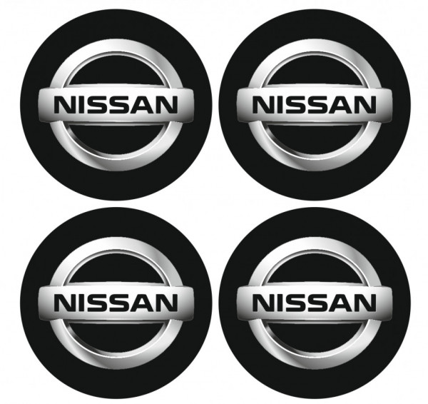 4 Autocolantes Para Centros de Jantes com Nissan